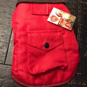 Pet winter jacket with Pocket, red NWT